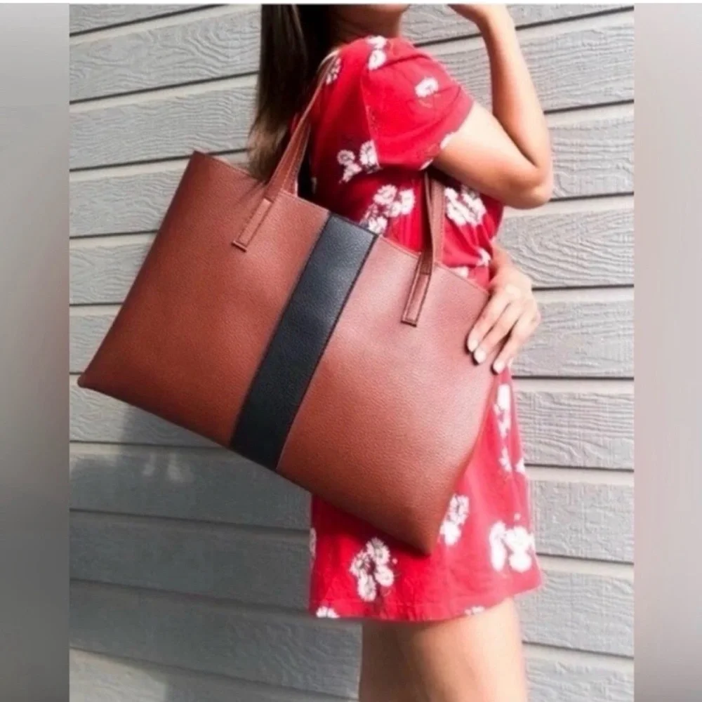 Vince Camuto Tan and Black Shoulder Bag - Picture 2 of 9